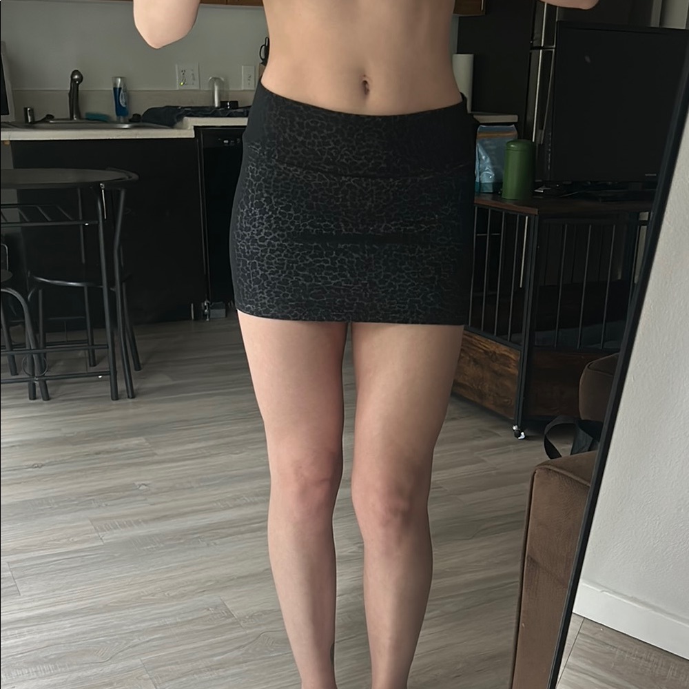 Black Leopard Print mini Skirt